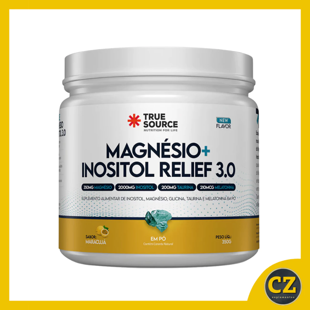 True Magnésio + Inositol Relief 3.0 (350g) - True Source Sabor:Maracujá