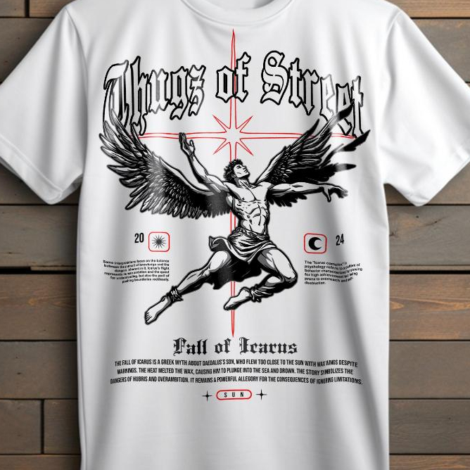 Camisa oversized streetwear 100% algodão PREMIUM ´´´Fall Of Icarus´´
