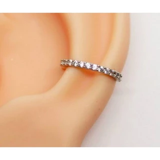 Piercing Argola Para O Conch Cravejada Fecho Torção 1.2mm