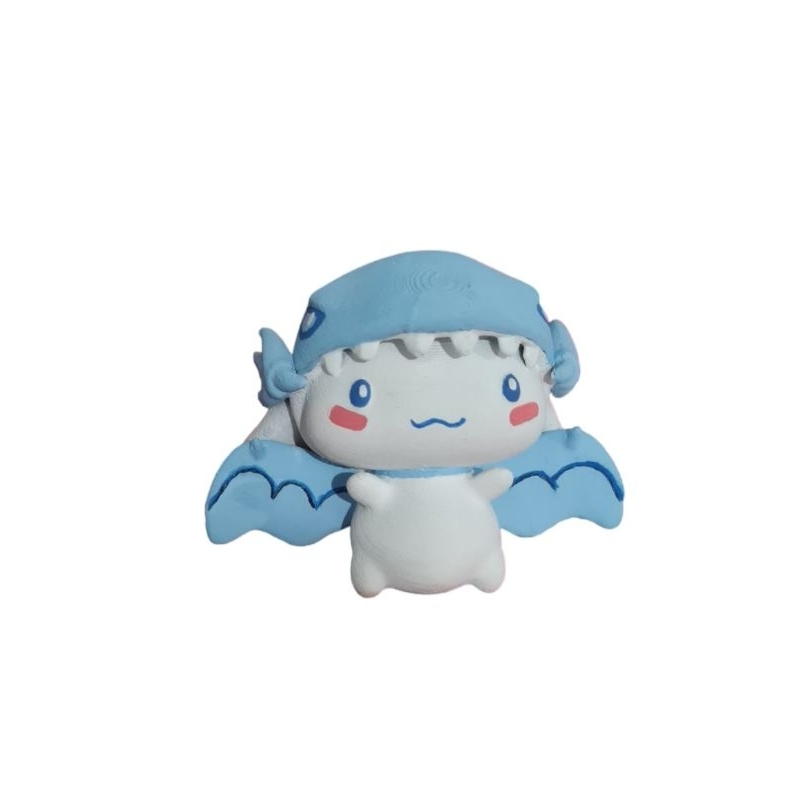 Boneco Cinnamoroll Yugioh Dragão Branco de Olhos Hello Kitty Azuis Geek Nerd