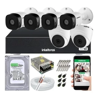 Kit 6 Câmeras Intelbras Vhl 1220b Full Hd Dvr De 8ch 1008-c
