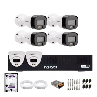 Kit Intelbras 6 Full Color Vhd 1120 Dvr 8ch 1108c C/500gb