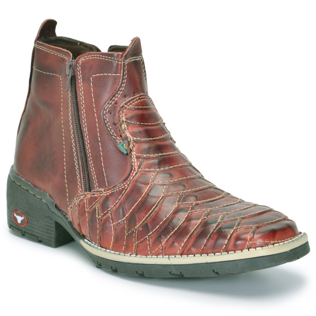 Botina Masculina Country Butina Rodeio Texana Bota Escamada | Shopee Brasil