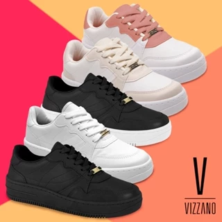 Tênis Vizzano Feminino Casual Plataforma Macia Moda Passeio Leve Ultra Conforto Flatform