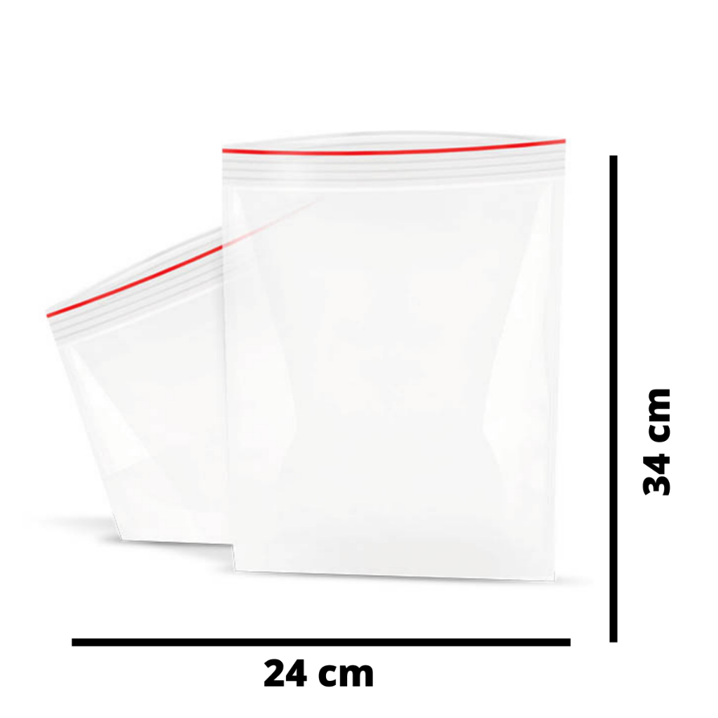 Saco Zip Lock Hermético N10 - 24x34 - C/ 100 Unid | Shopee Brasil