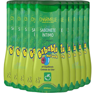 Kit 10 Sabonetes Líquido Íntimo Babablu Maçã Verde Charmelle