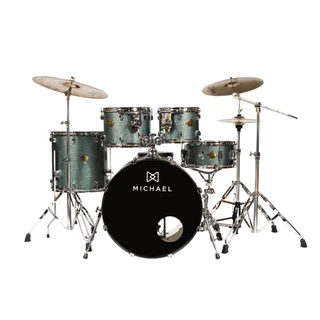 Bateria Michael Legacy Acústica Sparkle Marine Blue Bumbo 22