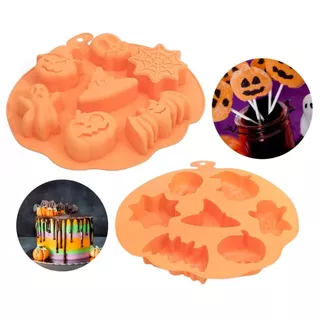 Forma de Cupcake de Silicone Halloween Abóbora Crânio de Abóbora Morcego Fantasma Ferramenta de Cozinha
