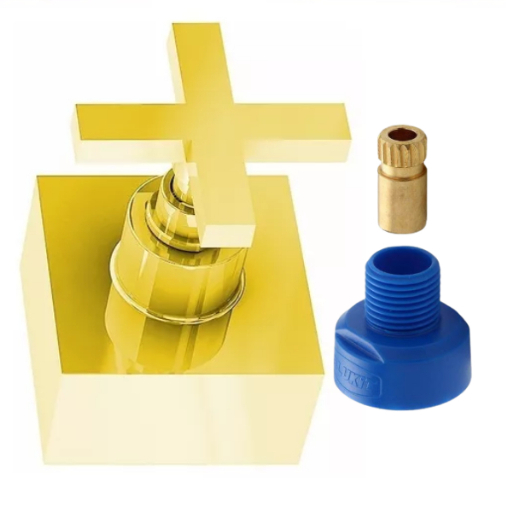 Acabamentos P/ Registro Cruzeta Dourado 3/4 Padrão Docol