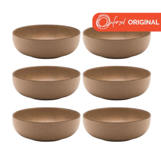 Cj 6 Tigelas 600ml Flat Ocre em Cerâmica Oxford Original