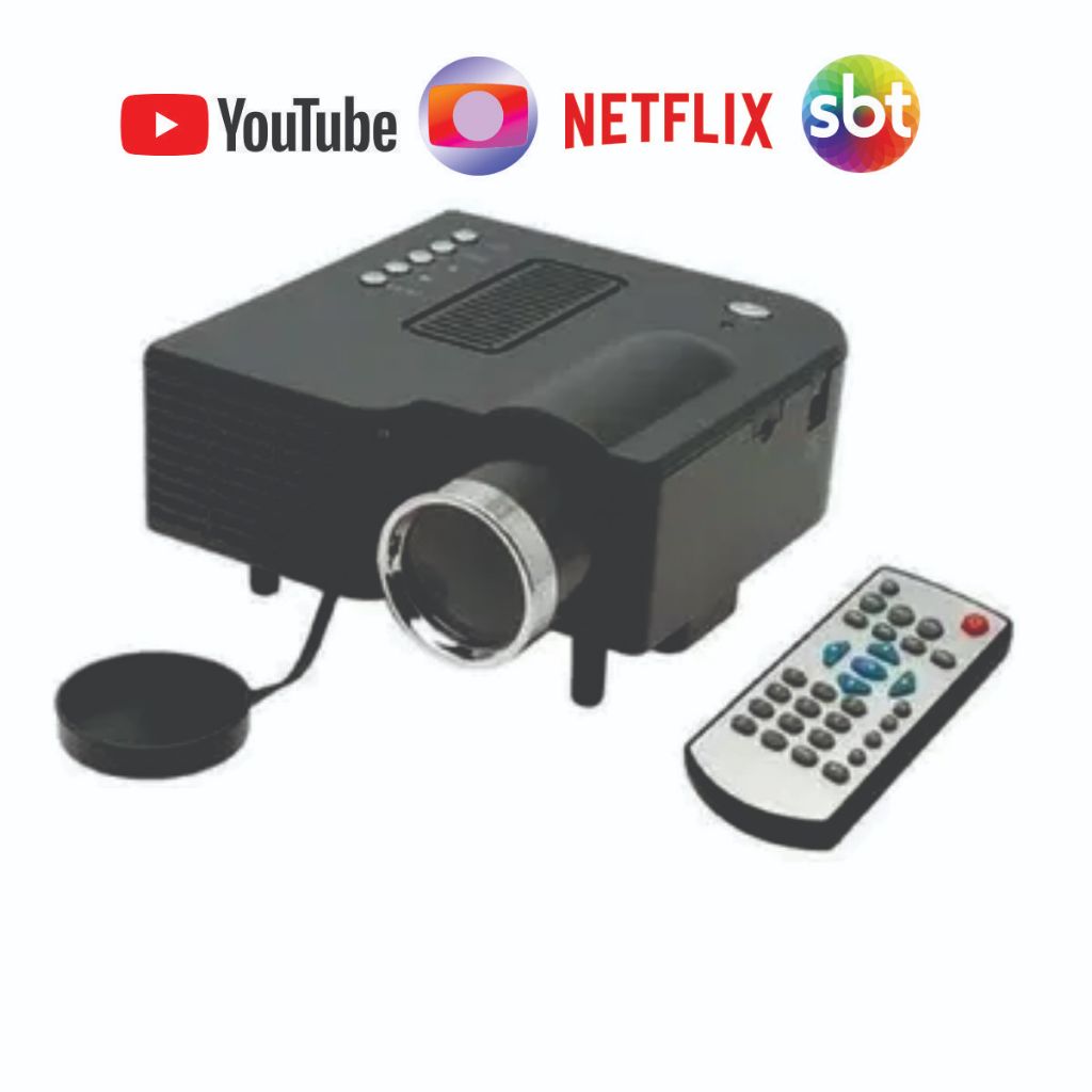 Mini Projetor Portátil Led para jogos, netflix, youtube, novelas.