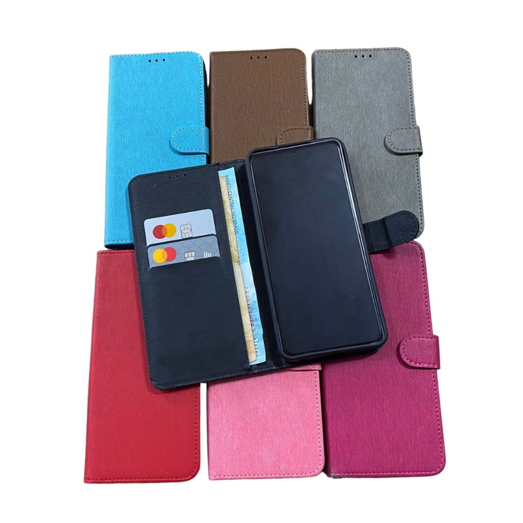 Capa Carteira Flip Tecno Spark 20 / 20c / 20 Pro Couro Protetora Premium Com Porta Cartao