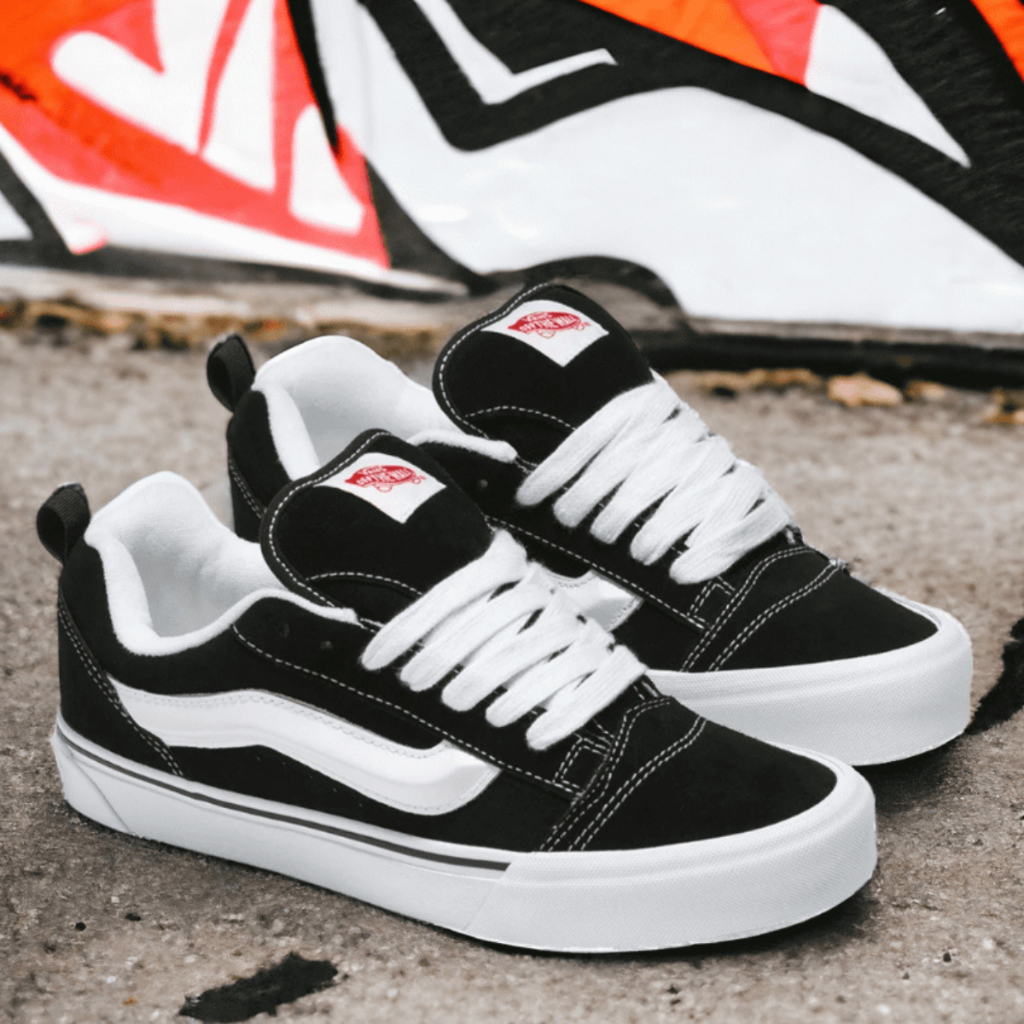 Tênis Vault KNU Skool Vintage Tênis Casual Skate Preto E Branco