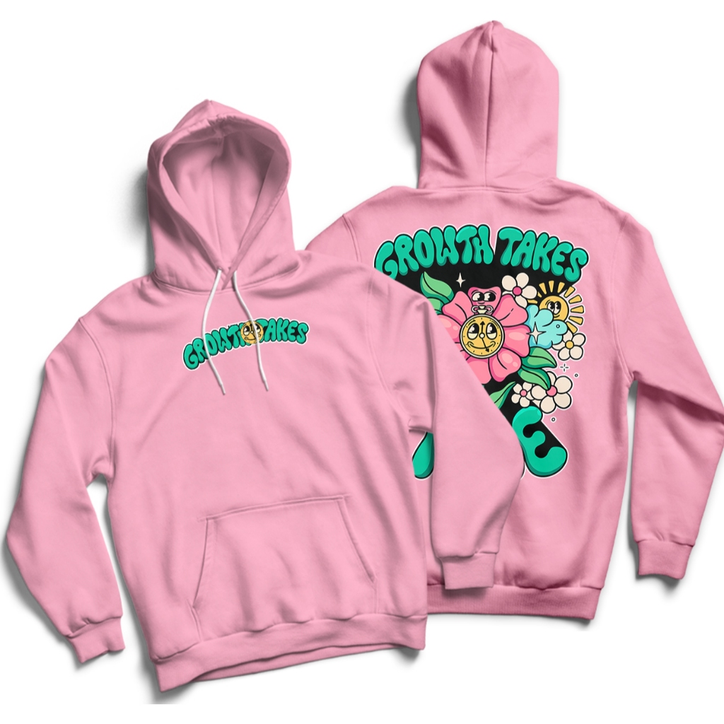 ♡様　BY. FLOWER SWEATSHIRT Moletom Canguru Growth Takes Time Flowers Time Color Hoddie
