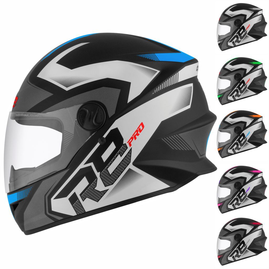 Capacete Moto Fechado Pro Tork R8 Pro Brilhante Lançamento Masculino Feminino Com Viseira Cristal
