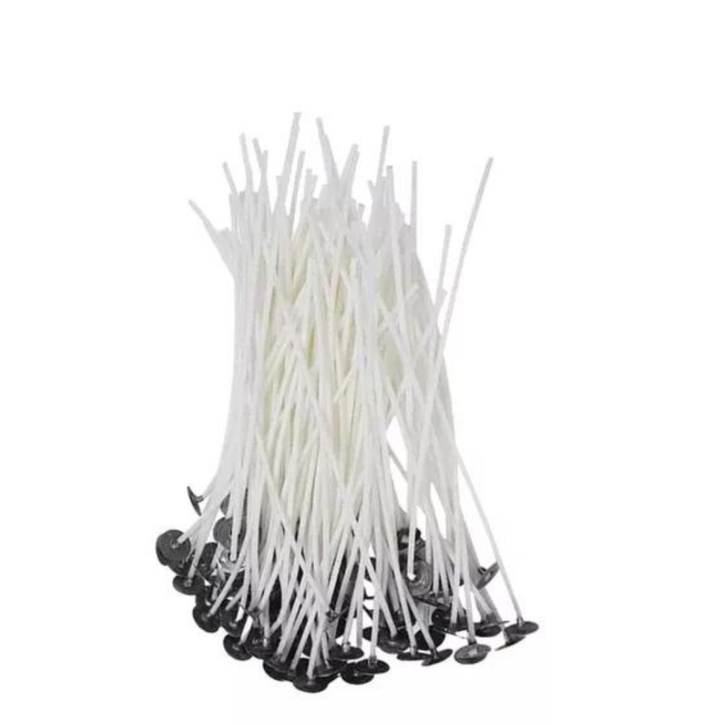 Pavio Para Velas Artesanais e Votivas com algodão parafinada com Ilhos 20 CM - 50Uns 632016