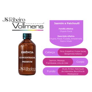 Essência JASMIM E PATCHOULI Vollmens 100g