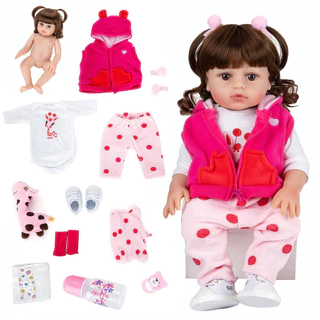Boneca Bebê Reborn Realista Girafinha Original Luxo Nova de Silicone Pode Dar Banho