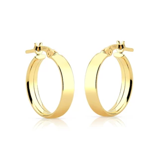 Argola de Ouro 15mm x 3mm - Brinco Feminino de Ouro em Oferta na Shopee