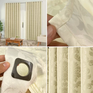 Cortina Jacquard Sala E Quarto 4,00 mts X 2,60mts Tecido Importado Semi Blackout Envio Imediato