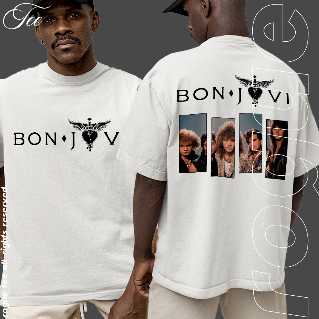 Camiseta Basica e OVERSIZED Bon Jovi Banda Intergrantes Rock n
