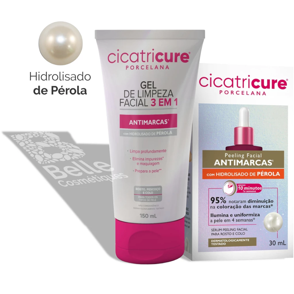 Sérum Peeling 30ml e Gel de Limpeza 150ml Facial Antimarcas Porcelana - Cicatricure