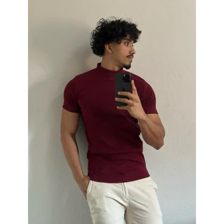 Camisa Masculina Canelada Gola Alta estilo Old Money outono/inverno 2024