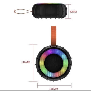 Caixa de som Bluetooth a Prova D'agua formato peneu Led RGB Sd portátil-envio imediato