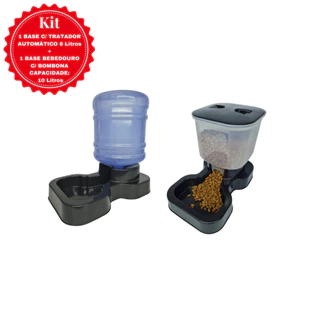 Kit Tratador Automático Comedouro Ração + Bebedouro de Agua Bombona Galão 10 litros- Postagem Rápida em Oferta na Shopee