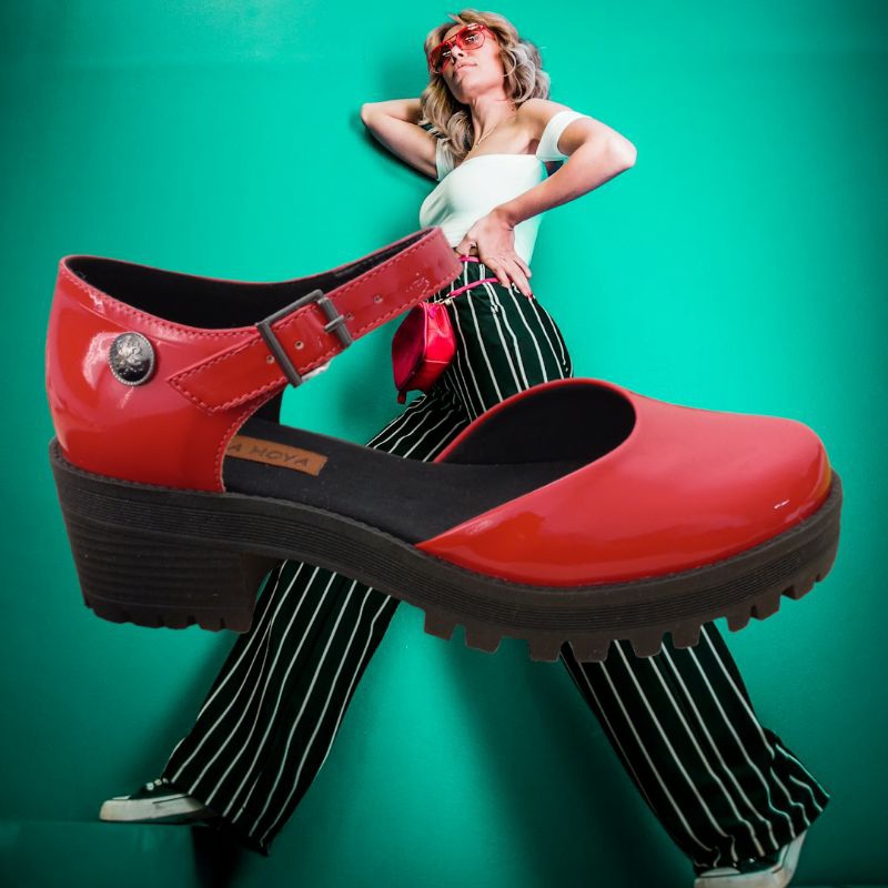 Mary Jane Sapato Tratorado Vermelho Sapato Mississipi Mary Jane - Main Image