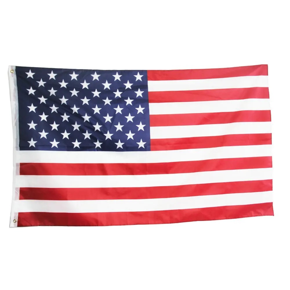 Bandeira dos Estados Unidos USA Oficial Mastro C/Anilhas 90x60 Cm Cores Fortes