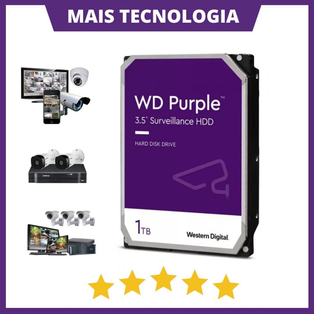 HD 1TB Purple Roxo WD Intelbras PC/DVR/Segurança eletrônica - Garantia ...