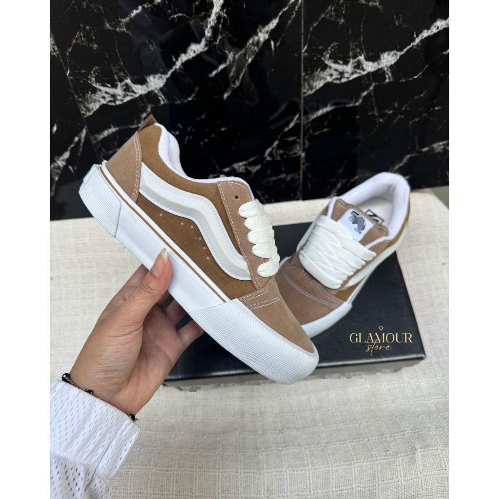 TENIS CASUAL KNU SKOOL BEGE ESCURO LANÇAMENTO PALMILHA GEL ENVIO IMEDIATO