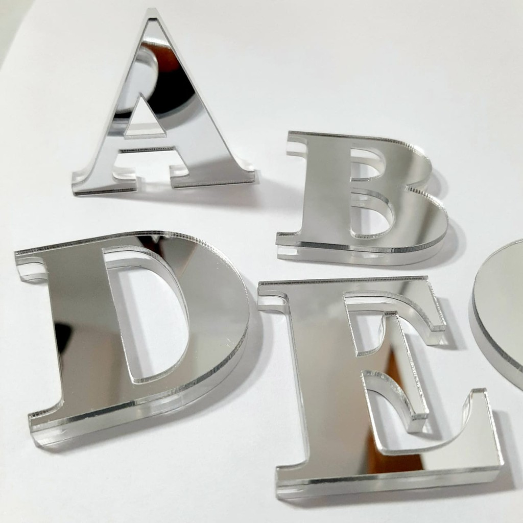 Letras em Acrílico espelhado - Cambria Bold | Shopee Brasil