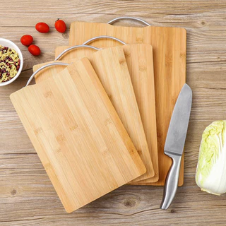 Tábua De 100% bambu 22x30cm para Carne Legumes frutas Material Ecológico Bambu Com Alça aço