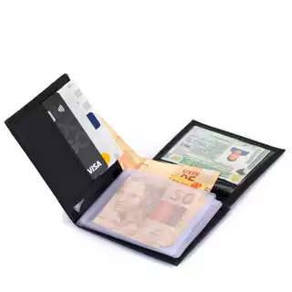 Carteira masculina de Couro Modelo L, Com plastico para RG,CPF removivel, Porta Moedas Em Ziper, Envio Imediato