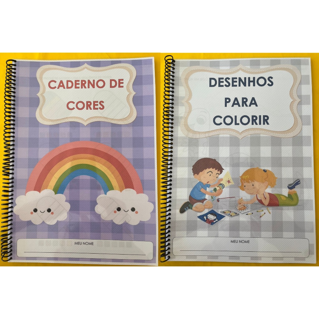 KIT PINTURA - Caderno de Cores + Caderno de Desenhos para colorir ...