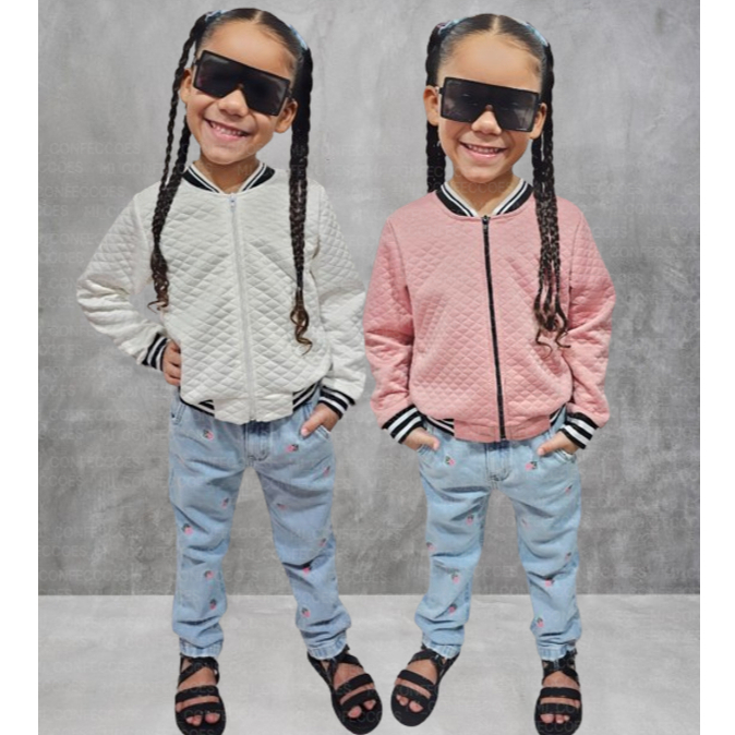 2 Jaquetinha Bomber Juvenil Metalasse meninas blogueira mini jaquetinha