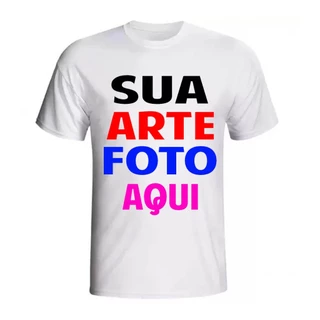 Camiseta Personalizada com Sua Arte Foto Frase Logo