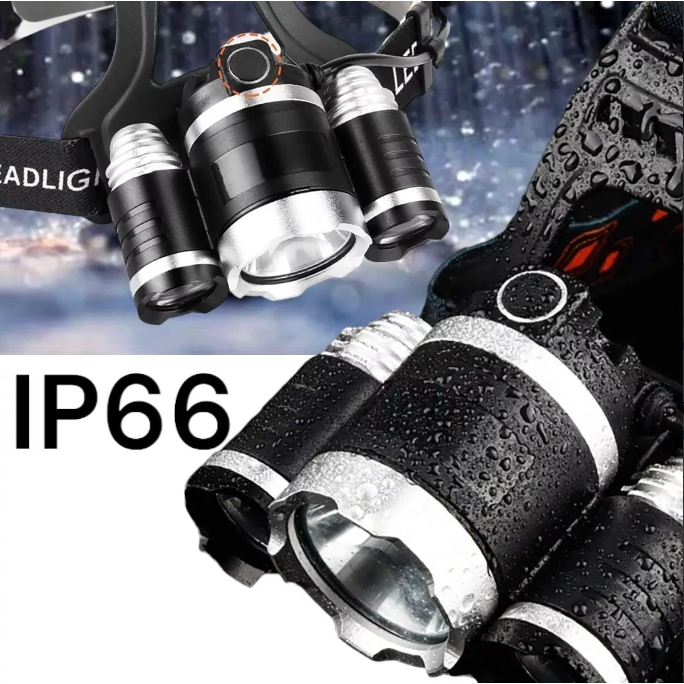 Lanterna Cabeça Profissional Com 3Led Super Potente Recarregável