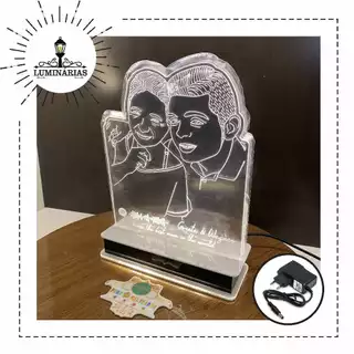 Luminária Led Personalizada com sua Foto Desenhada -spotify - presentei