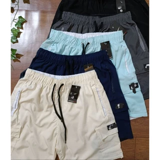 Bermuda masculina short cargo 4 bolsos streetwear tactel elastano premium skate sk8 praia academia