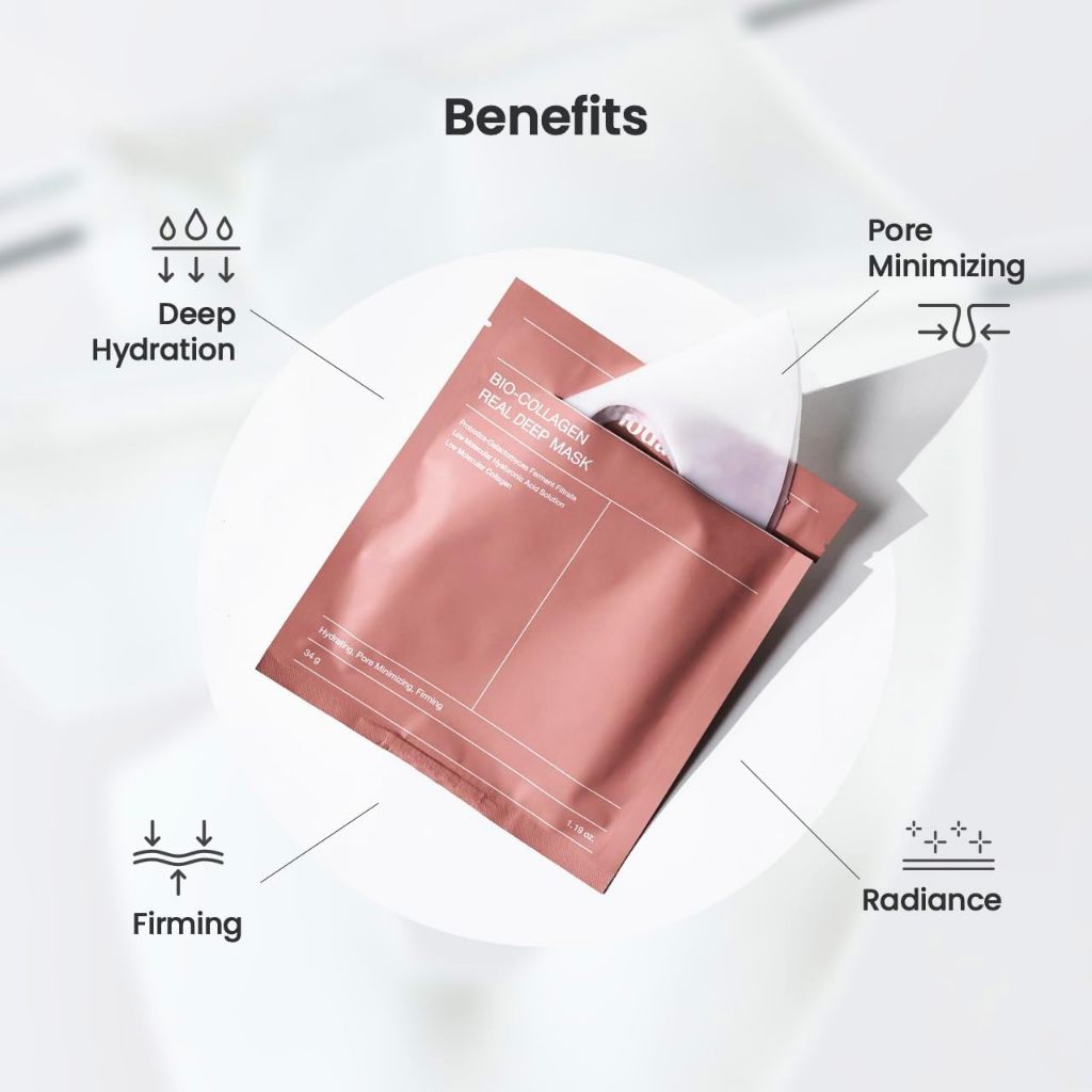 Máscara facial Bio-Collagen Real Deep Mask Biodance – 34g | Shopee