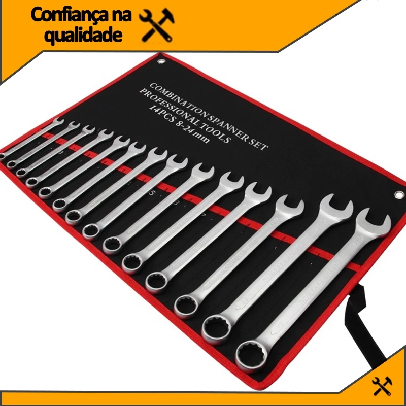 Jogo Chave Combinada Boca Estrela 12 14 19 Peças Profissional