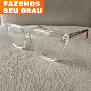 Óculos Armação feminino Para Grau quadrado transparente feminina preto para colocar seu grau modelo isa3211
