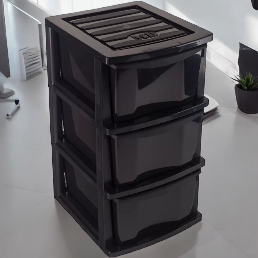 Gaveteiro Organizador de Chão com 3 Gavetas em Plástico Resistente Organização para Casa Cozinha Banheiro Quarto Porta Documentos