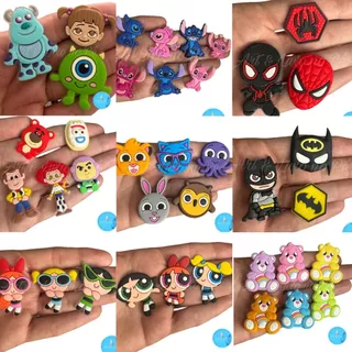 kit jibbitz (pin/botons) para crocs shoe aplique personagens com botão e adaptador Stitch e Divertidamente