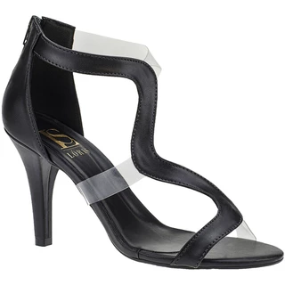Sandália de Salto Alto Gisele Design Vinil Tiras Onduladas Tendencia Moda 13-188