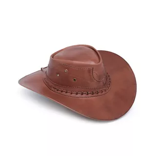Chapéu Texano Masculino Em Couro Legítimo Country Cowboy