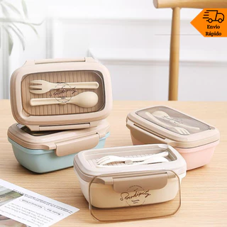 Pote de Marmita com Divisória Acompanha Talheres - 1000 ml - Lunch Box Y-FH04